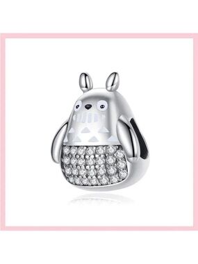 Pandora Silver my neighbor Totoro Charm Cubic Zirconia crystal rhinestones